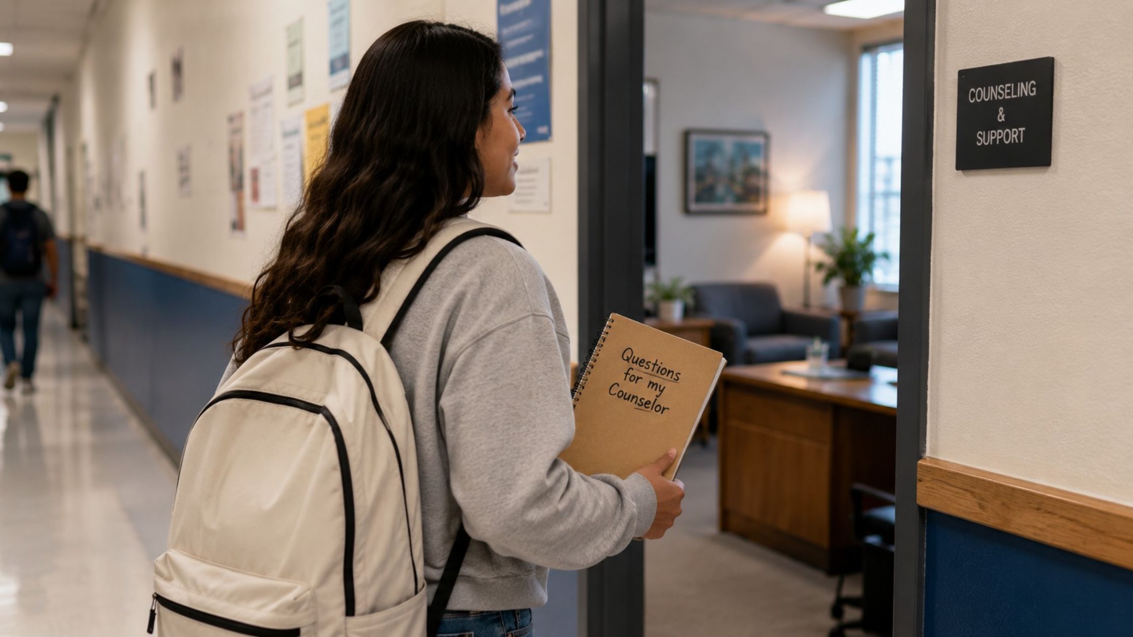 Student prepares questions before meeting with a counselor or mentor.