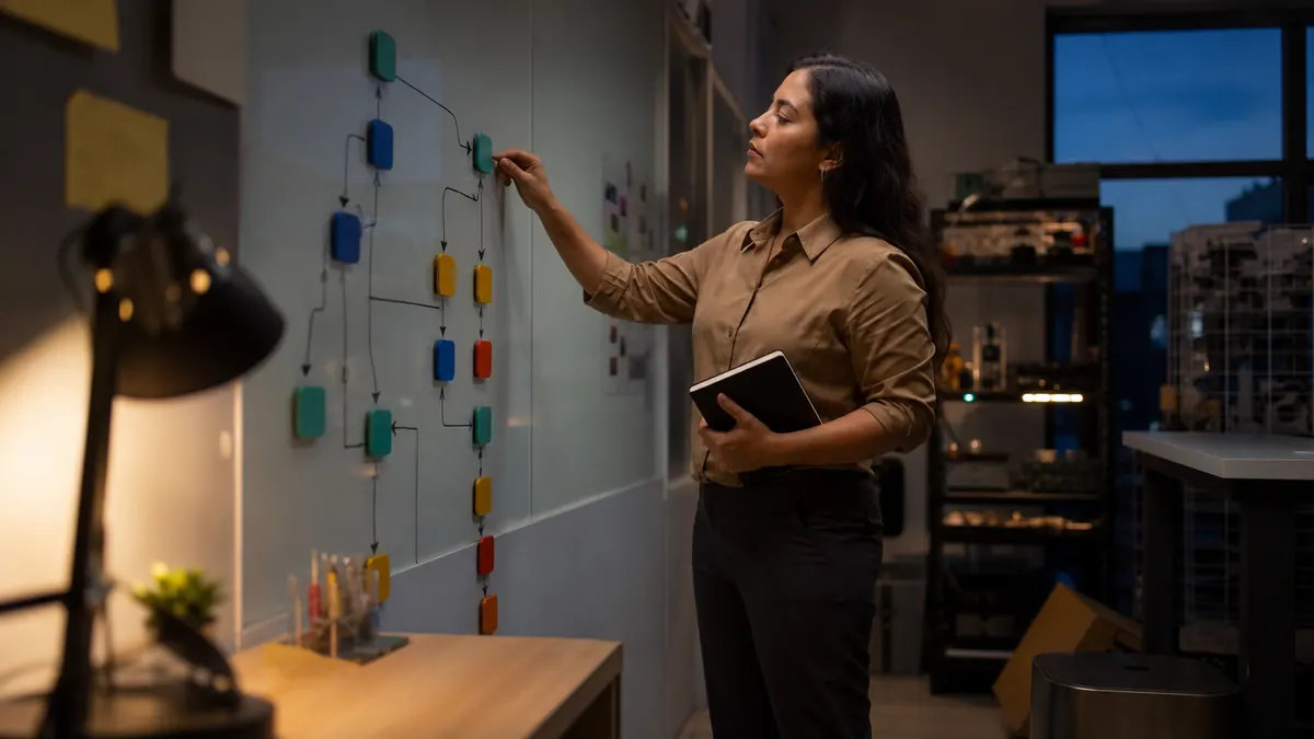DevOps Engineer volunteer reviewing an abstract deployment pipeline and service-health indicators without code, credentials, or production data.