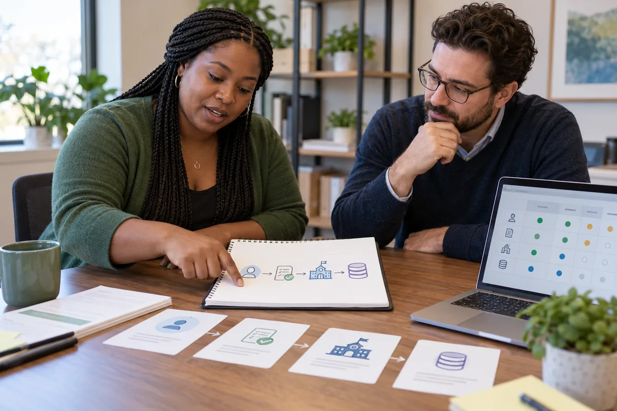 Student privacy lead reviewing a consent and school data-flow plan